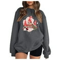 thumbnail image 1 of Womens Graphic Pullover Sweatshirt Oversized Crew Neck Sweater Cotton Hoodies for Women Loose Casual Fall Clothes (Dark Gray S), 1 of 1