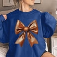 thumbnail image 1 of Womens Graphic Sweatshirt Lightweight Casual Crew Neck Long Sleeve Sweatshirts Blue 2XL, 1 of 4