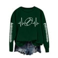 thumbnail image 1 of Womens Graphic Sweatshirts Crewneck Game Day Sweatshirt Women Plus Size Long Sleeve Casual Loose Pullover Tops (Army Green L), 1 of 4