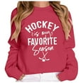 thumbnail image 1 of Womens Graphic Sweatshirts Oversized Vintage Hockey Retro Letter Print Long Sleeve Shirts Fall Fashion Relaxed Fit Tunics Watermelon Red M, 1 of 3