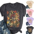 thumbnail image 1 of Womens Graphic T Shirts Crewneck Flower Print Tops Short Sleeve Casual Summer Breathable Tee Pink XL, 1 of 3