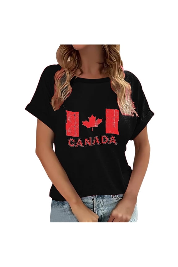 Womens Graphic T Shirts Short Sleeve Crew Neck Printed Rugby Shirt for Women,Black,L