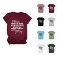thumbnail image 1 of Womens Graphic T Shirts Short Sleeve Crewneck Tee Summer Letter Print Solid Casual Womens Blouses, 1 of 4