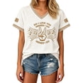 thumbnail image 1 of Womens Graphic T Shirts Vintage Loose V-Neck Short Sleeve Stylish Print Top Casual Wear Women's Graphic Tees XXL, 1 of 4