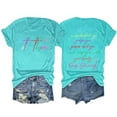 thumbnail image 1 of Womens Graphic T-shirts Short Sleeve Crewneck Initial Letter Print Tee Summer Casual Tops Light Blue XL, 1 of 2