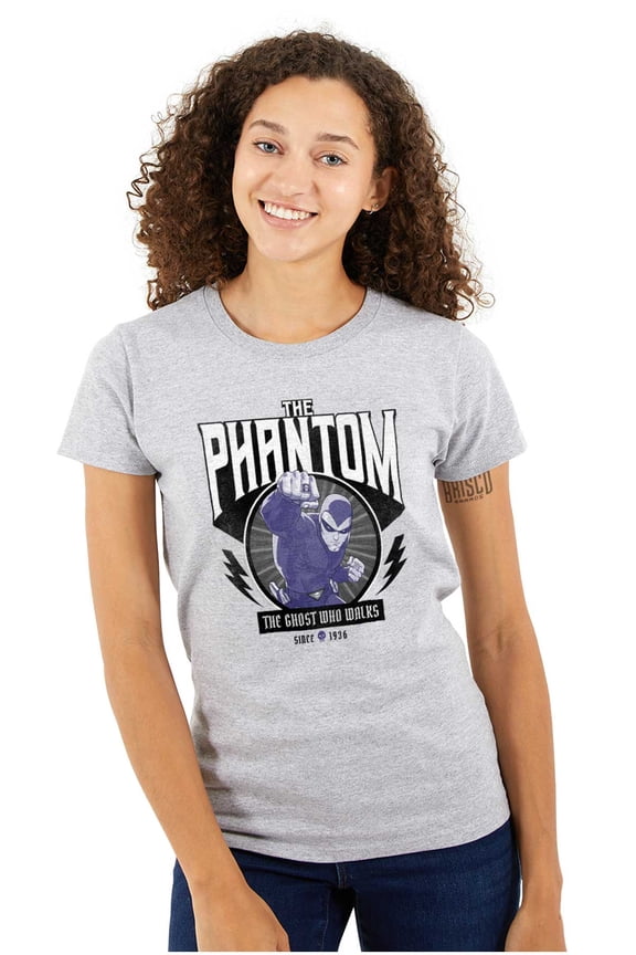 Womens Graphic Tee the Phantom Ladies Slim Fit Printed T Shirt Ghost Who Walks Retro Brisco Brands S