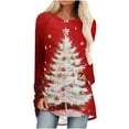 thumbnail image 1 of Womens Graphic Tees Holiday Christmas Tops to Wear with Leggings Long Sleeve Round Neck Casual Xmas Tops, XL Multicolor, 1 of 5