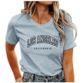 thumbnail image 1 of Womens Graphic Tees Los Angeles Print Short-Sleeve Round Neck Tshirts Fashion Tee Shirts, 1 of 4