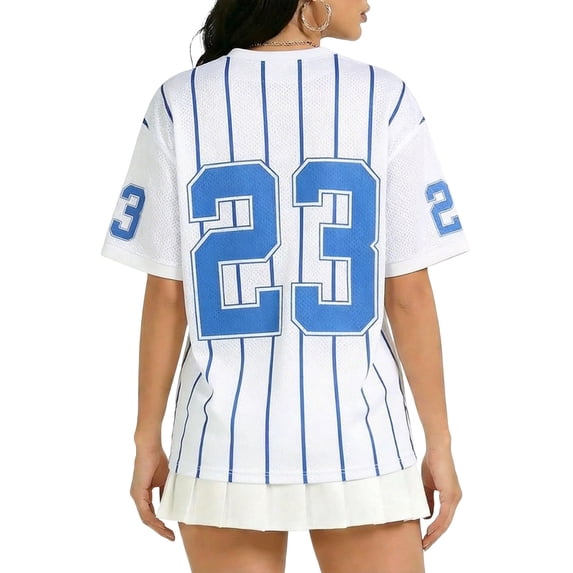 Womens Graphic Tees Women's Unisex Fashion Patchwork Print Oversized T Shirt for Concerts Casual Wear Comfortable Loose Fit Graphic Tee V Neck Sky Blue XXXXXL