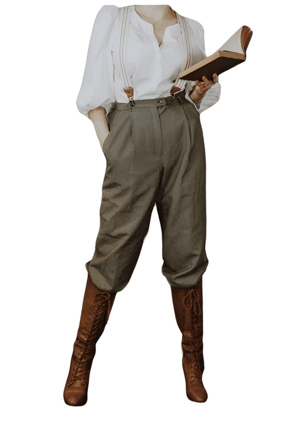 Womens Gray Polo Breeches – Baggy Jodhpurs Equestrian Sports Hunting Pants