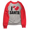 thumbnail image 1 of Womens Gray & Red I Love Santa Claus Christmas Holiday Sweatshirt Medium, 1 of 2