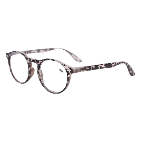 Womens Gray Tortoiseshell Vintage Round Reading Glasses Stylish Mens Classic Spring Hinge Readers +3.00