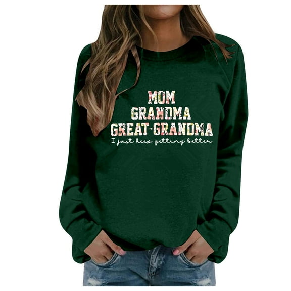 Womens Great Grandma Sweatshirt Crewneck Casual Pullover Tops Fall Loose Comfy Long Sleeve Pullover Mama Sweatshirt