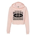 thumbnail image 1 of Womens Great Moms Get Promoted To Grandmas Funny New Mom Cropped Hooded Sweatshirt, 1 of 1