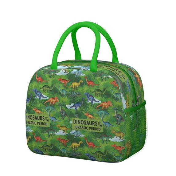 Womens Green Dinosaurs Jurassic Pattern Lunch Box for Work,Insulated Lunch Bag for Women,Loncheras Para Mujer,Leakproof Adult Lunch Bag for Work,Beach,Travel,Picnic,Camping