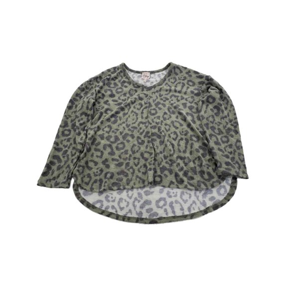 Womens Green Leopard Animal Print Soft Feel T-Shirt Tee Shirt Top L
