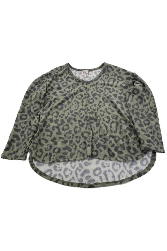 Womens Green Leopard Animal Print Soft Feel T-Shirt Tee Shirt Top XL