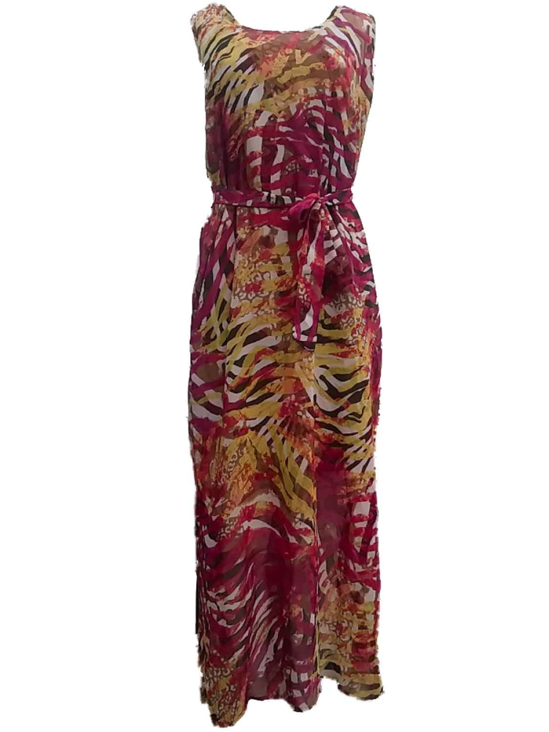 Womens Green Magenta Zebra Tiger Print Opaque Tank Top Maxi Dress -  Walmart.com