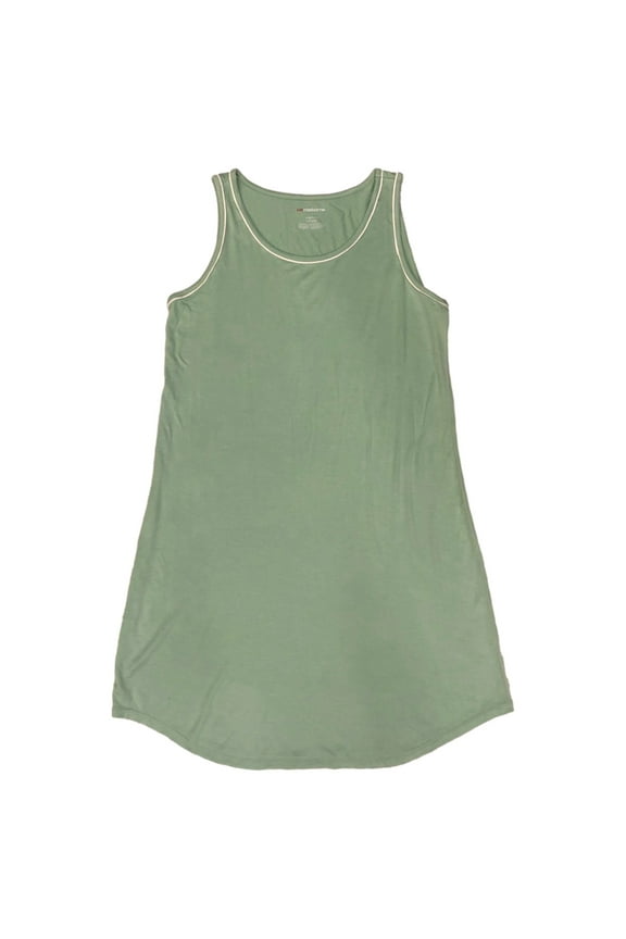 Womens Green Sleeveless Tank Top Sleepshirt Sleep & Night Shirt Nightgown XL