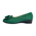 thumbnail image 1 of Womens Green Wedge Flats Bow Slip On Comfortable Low Heel Dress Shoes Non-Slip Work Flats,Size 9, 1 of 9