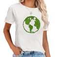 thumbnail image 1 of Womens Green World Map Earth Reduce Reuse Recycle T-Shirt, 1 of 5
