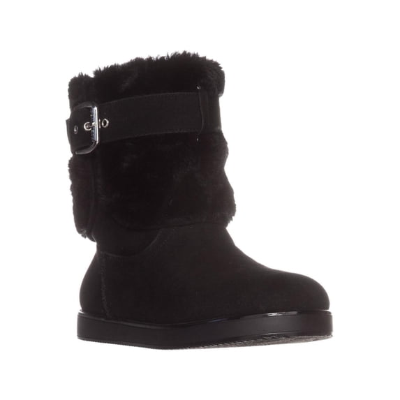 Womens Guess Amburr Mid Calf Lined Boots, Black Multi