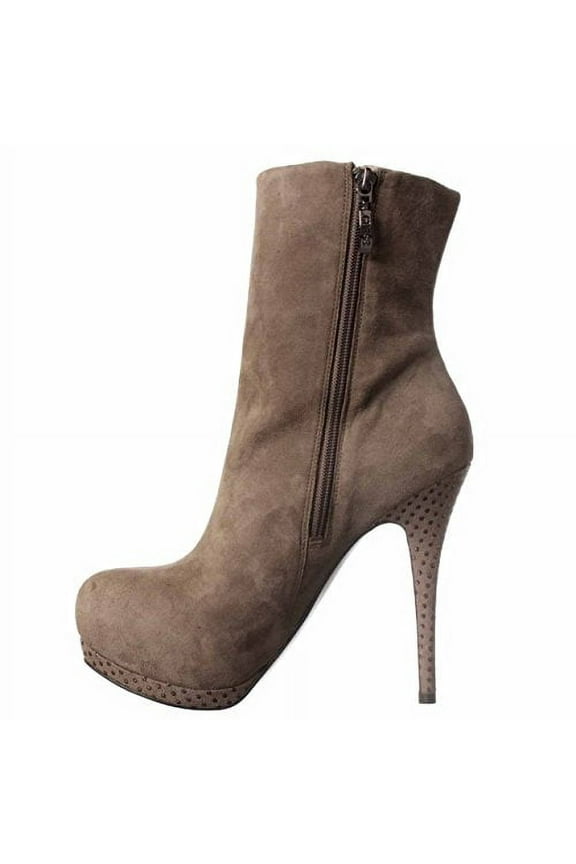 Womens Guess Pilina Studded Taupe Ankle Boot Suede Leather Boots