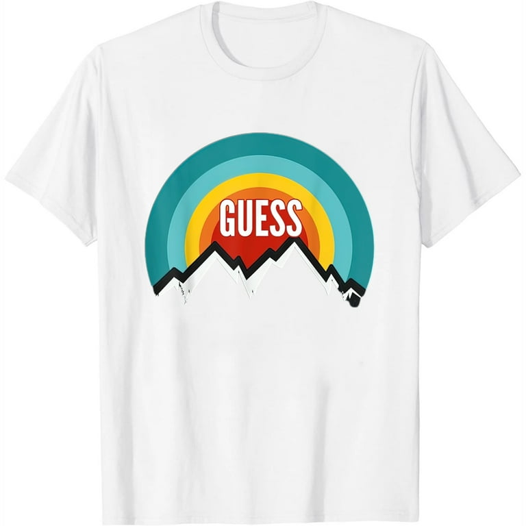 Womens guess logo t shirt cheap