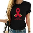 thumbnail image 1 of Womens HIV Aids Fight Gift with that Aids Awareness T-Shirt Black, 1 of 5