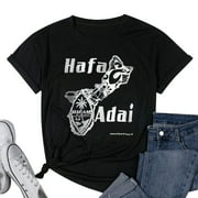 Womens Hafa Adai Dark T Shirt Graphic Shirt Black Small