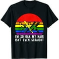 thumbnail image 1 of Womens Hair Isnt Straight Gay Shirt, LGBT Barber Pride Tee Gift Black 2X-Large, 1 of 5