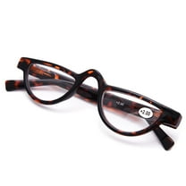 Womens Half Moon Spring Hinge Reading Glasses 1.5 Men Fashion Red Tortoiseshell Classic Readers 1.5
