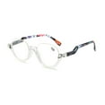thumbnail image 1 of Womens Half Moon Spring Hinge Reading Glasses 2.0 Fashion Diamond Transparent Floral Readers +2.0, 1 of 5