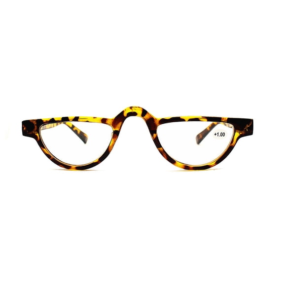 Womens Half Moon Spring Hinge Reading Glasses 2.0 Men Fashion Tortoiseshell Classic Readers +2.0