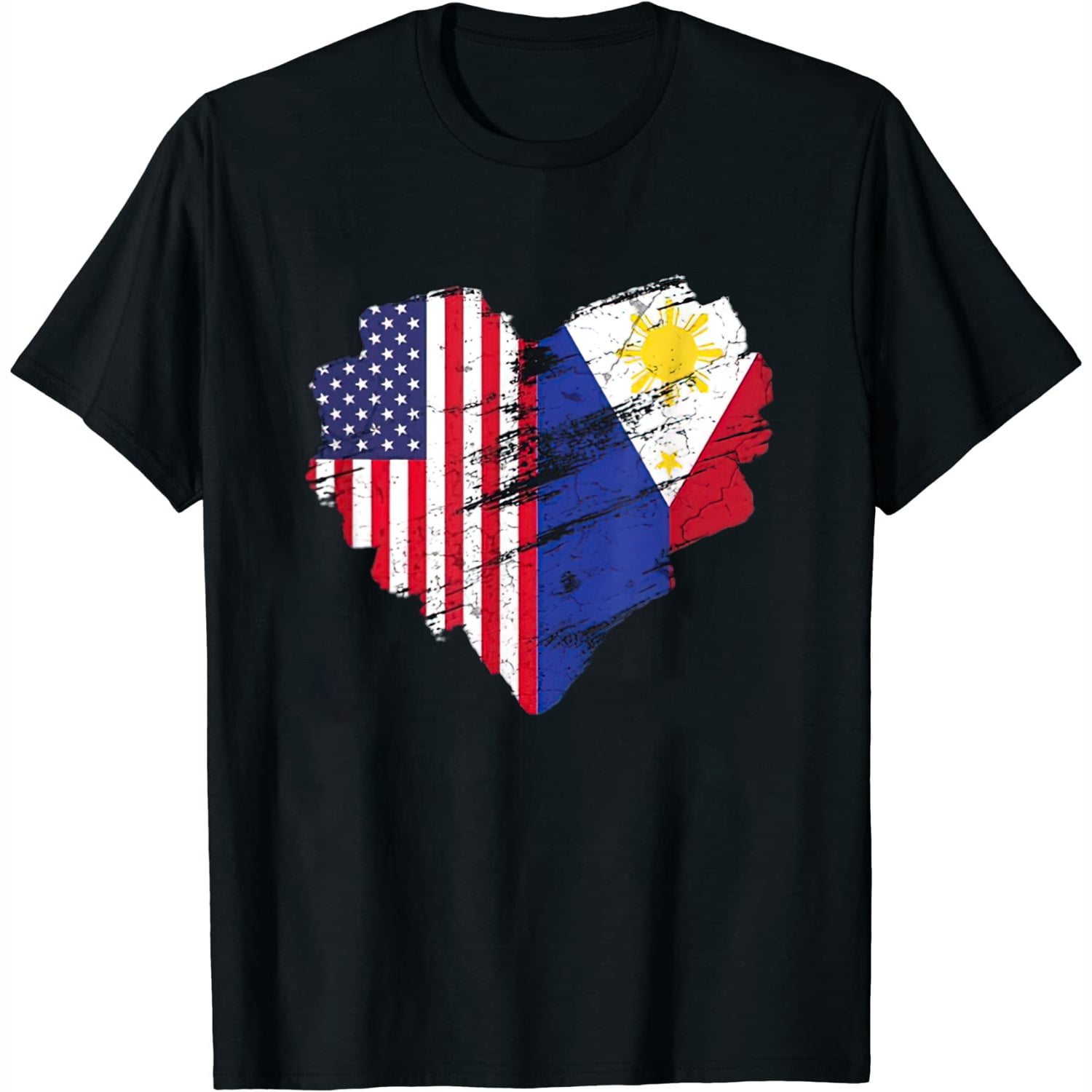 Philippines And American Polo Shirt Flag Half Concept Brush Style
