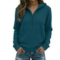 thumbnail image 1 of Womens Half Zip Oversized Hoodies Casual Long Sleeve Solid Color Hooded Sweatshirts 2025 Fall Winter Pullover with Pocket, 1 of 4