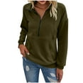 thumbnail image 1 of Womens Half Zip Oversized Sweatshirts Trendy Long Sleeve Fleece Pullover Tops Y2k Fall Outfits Lightweight Sweatshirt, 1 of 5