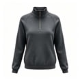 thumbnail image 1 of Womens Half Zip Pullover Fleece Stand Collar Sweatshirt Basic Soft Casual Baselayer Sweatshirts, 1 of 5