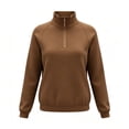 thumbnail image 1 of Womens Half Zip Pullover Fleece Stand Collar Sweatshirt Basic Soft Casual Baselayer Sweatshirts, 1 of 4