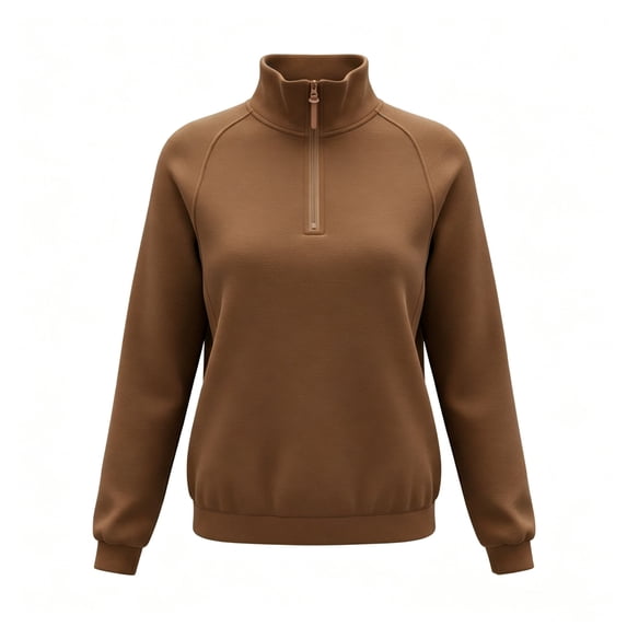 Womens Half Zip Pullover Fleece Stand Collar Sweatshirt Basic Soft Casual Baselayer Sweatshirts