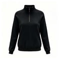 thumbnail image 1 of Womens Half Zip Pullover Fleece Stand Collar Sweatshirt Basic Soft Casual Baselayer Sweatshirts, 1 of 5