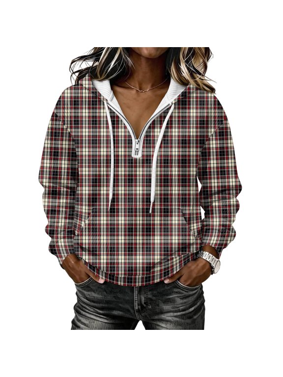 Womens Half Zip Pullover Oversized Corduroy Sweatshirt Hoodies Fall Workout Athletic Jacket Quarter Zip Sweatshirts Tops Cozy Drawstring Tunic Sweatshirt