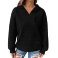 thumbnail image 1 of Womens Half Zip Pullover, Quilted Lightweight Collared Zip Mock Neck Sweatshirt with Pockets Fall Outfits, 1 of 8