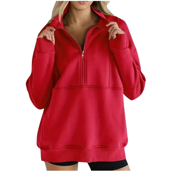 Womens Half Zip Pullover Sweatshirt Casual Long Sleeve Lightweight Sweatshirts Tops Fall Fashion Outfits 2025