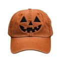 thumbnail image 1 of Womens Halloween Baseball Cap Unisex Mens Cute Pumpkin Embroidered Hat Teen Peaked Caps Festive Gifts Orange, 1 of 3