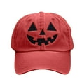 thumbnail image 1 of Womens Halloween Baseball Cap Unisex Mens Cute Pumpkin Embroidered Hat Teen Peaked Caps Festive Gifts Red, 1 of 3