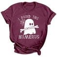 thumbnail image 1 of Womens Halloween Halloween T-Shirt Short Sleeve I Found This Humerus Ghost Tops Funny Nurse Spooky Tees, 1 of 3