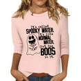 Womens Halloween Costumes 2024 Cute Ghost Graphic TShirts 3/4 Length