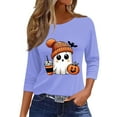 Womens Halloween Costumes 2024 Cute Ghost Graphic Tunic 3/4 Length