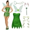 Womens Halloween Costumes 2024 Enchanting Green Dress & 6 Piece